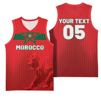 Custom Morocco Football 2026 Basketball Jersey Atlas Lions Breathtaking Victory Red Version