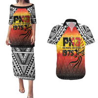 Papua New Guinea 49th Independence Day Couples Matching Puletasi and Hawaiian Shirt One People One Nation One PNG