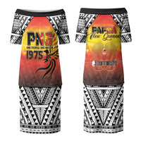Papua New Guinea Independence Day Couples Matching Puletasi and Long Sleeve Button Shirt One People One Nation One PNG LT05 - Polynesian Pride