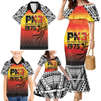 Papua New Guinea 49th Independence Day Family Matching Mermaid Dress and Hawaiian Shirt One People One Nation One PNG