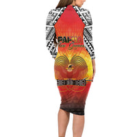 Papua New Guinea Independence Day Long Sleeve Bodycon Dress One People One Nation One PNG LT05 - Polynesian Pride