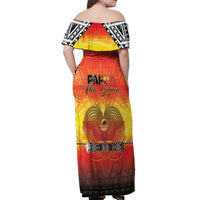 Papua New Guinea 49th Independence Day Off Shoulder Maxi Dress One People One Nation One PNG