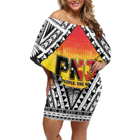Papua New Guinea Independence Day Off Shoulder Short Dress One People One Nation One PNG LT05 Women Yellow - Polynesian Pride