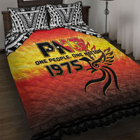 Papua New Guinea Independence Day Quilt Bed Set One People One Nation One PNG LT05 Yellow - Polynesian Pride