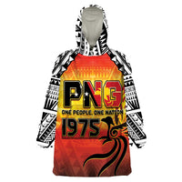 Papua New Guinea Independence Day Wearable Blanket Hoodie One People One Nation One PNG LT05 One Size Yellow - Polynesian Pride