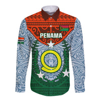 Vanuatu Penama Province Long Sleeve Button Shirt Vanuatuan Coat Of Arms Polynesian Pattern LT05 Unisex Green - Polynesian Pride