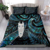 New Zealand Aotearoa Bedding Set Maori Tane Te Waiora Paua Shell Glitter Turquoise