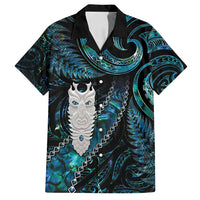 New Zealand Aotearoa Family Matching Long Sleeve Bodycon Dress and Hawaiian Shirt Maori Tane Te Waiora Paua Shell Glitter Turquoise LT05 Dad's Shirt - Short Sleeve Turquoise - Polynesian Pride