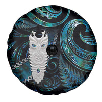 New Zealand Aotearoa Spare Tire Cover Maori Tane Te Waiora Paua Shell Glitter Turquoise