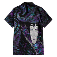 New Zealand Aotearoa Family Matching Long Sleeve Bodycon Dress and Hawaiian Shirt Maori Tane Te Waiora Paua Shell Glitter Purple LT05 - Polynesian Pride