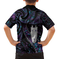 New Zealand Aotearoa Family Matching Puletasi and Hawaiian Shirt Maori Tane Te Waiora Paua Shell Glitter Purple LT05 - Polynesian Pride