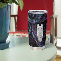 New Zealand Aotearoa Tumbler Cup Maori Tane Te Waiora Paua Shell Glitter Purple