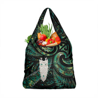 New Zealand Aotearoa Grocery Bag Maori Tane Te Waiora Paua Shell Glitter Green