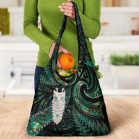 New Zealand Aotearoa Grocery Bag Maori Tane Te Waiora Paua Shell Glitter Green