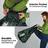 New Zealand Aotearoa Grocery Bag Maori Tane Te Waiora Paua Shell Glitter Green