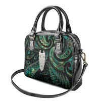 New Zealand Aotearoa Shoulder Handbag Maori Tane Te Waiora Paua Shell Glitter Green