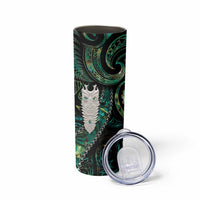 New Zealand Aotearoa Skinny Tumbler Maori Tane Te Waiora Paua Shell Glitter Green