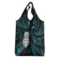 New Zealand Aotearoa Grocery Bag Maori Wheku Paua Shell Glitter Turquoise