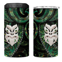 New Zealand Aotearoa 4 in 1 Can Cooler Tumbler Maori Wheku Paua Shell Glitter Green