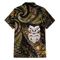 New Zealand Aotearoa Family Matching Long Sleeve Bodycon Dress and Hawaiian Shirt Maori Wheku Paua Shell Glitter Gold LT05 - Polynesian Pride