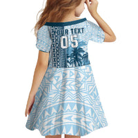 Custom Fiji Regatta Family Matching Long Sleeve Bodycon Dress and Hawaiian Shirt Palm Tree Tapa Pattern - Polynesian Pride