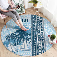 Fiji Regatta Round Carpet Palm Tree Tapa Pattern - Polynesian Pride