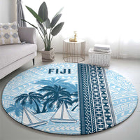 Fiji Regatta Round Carpet Palm Tree Tapa Pattern - Polynesian Pride