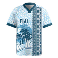 Custom Fiji Regatta Rugby Jersey Palm Tree Tapa Pattern - Polynesian Pride