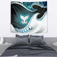 Aotearoa New Zealand Tapestry Maori Wera Paua Shell Teal Glitter