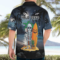 Personalised Hawaii Halloween Hawaiian Shirt Hallowaiian Skeleton Surf