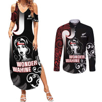 New Zealand Aotearoa Mana Wahine Couples Matching Summer Maxi Dress and Long Sleeve Button Shirt