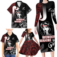 New Zealand Aotearoa Mana Wahine Family Matching Long Sleeve Bodycon Dress and Hawaiian Shirt LT05 - Polynesian Pride