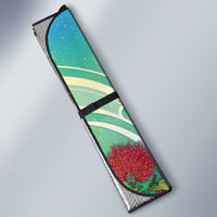 New Zealand Tomtit Auto Sun Shade Maori Koru With Pohutukawa Galaxy Style - Polynesian Pride