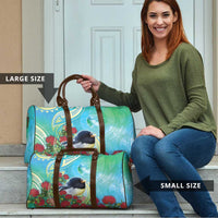 New Zealand Tomtit Travel Bag Maori Koru With Pohutukawa Galaxy Style - Polynesian Pride