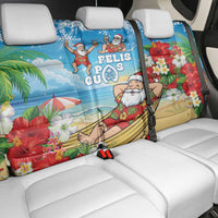 Guam Christmas Back Car Seat Cover Felis Pasgua Chilling Santa - Polynesian Pride