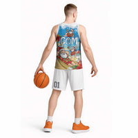 Guam Christmas Basketball Jersey Felis Pasgua Chilling Santa - Polynesian Pride