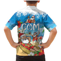 Guam Christmas Family Matching Mermaid Dress and Hawaiian Shirt Felis Pasgua Chilling Santa LT05 - Polynesian Pride