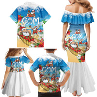Guam Christmas Family Matching Mermaid Dress and Hawaiian Shirt Felis Pasgua Chilling Santa LT05 - Polynesian Pride