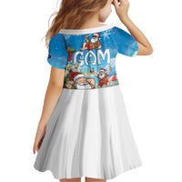 Guam Christmas Family Matching Off The Shoulder Long Sleeve Dress and Hawaiian Shirt Felis Pasgua Chilling Santa LT05 - Polynesian Pride