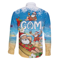 Guam Christmas Family Matching Off The Shoulder Long Sleeve Dress and Hawaiian Shirt Felis Pasgua Chilling Santa LT05 - Polynesian Pride