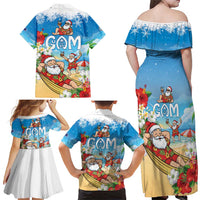 Guam Christmas Family Matching Off Shoulder Maxi Dress and Hawaiian Shirt Felis Pasgua Chilling Santa LT05 - Polynesian Pride