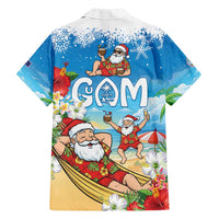 Guam Christmas Family Matching Off Shoulder Maxi Dress and Hawaiian Shirt Felis Pasgua Chilling Santa LT05 - Polynesian Pride