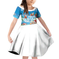 Guam Christmas Family Matching Off Shoulder Short Dress and Hawaiian Shirt Felis Pasgua Chilling Santa - Polynesian Pride