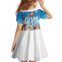 Guam Christmas Family Matching Off Shoulder Short Dress and Hawaiian Shirt Felis Pasgua Chilling Santa - Polynesian Pride