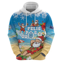 Guam Christmas Hoodie Felis Pasgua Chilling Santa - Polynesian Pride