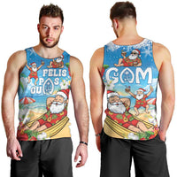 Guam Christmas Men Tank Top Felis Pasgua Chilling Santa - Polynesian Pride