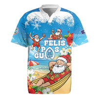 Guam Christmas Rugby Jersey Felis Pasgua Chilling Santa - Polynesian Pride