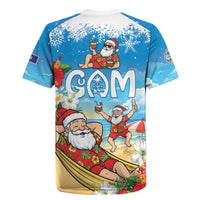 Guam Christmas Rugby Jersey Felis Pasgua Chilling Santa - Polynesian Pride