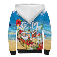 Guam Christmas Sherpa Hoodie Felis Pasgua Chilling Santa - Polynesian Pride