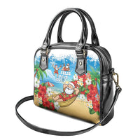 Guam Christmas Shoulder Handbag Felis Pasgua Chilling Santa - Polynesian Pride